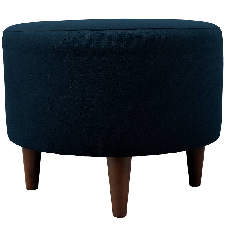MJL Furniture Sophia Dawson 7 Round Upholstered Ottoman - Dark Blue
