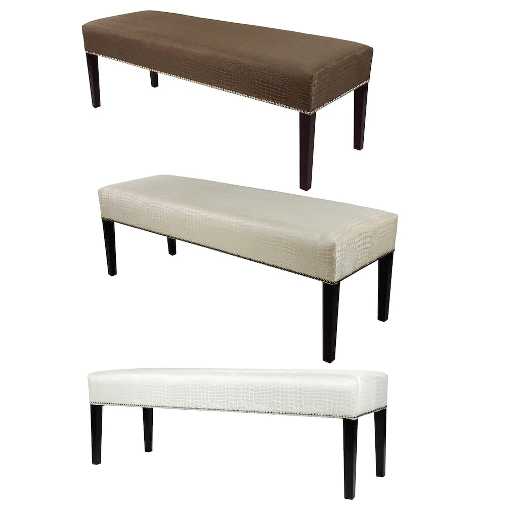 MJL Furniture Roxanne Tillie Nail Trim Upholstered Long Bench