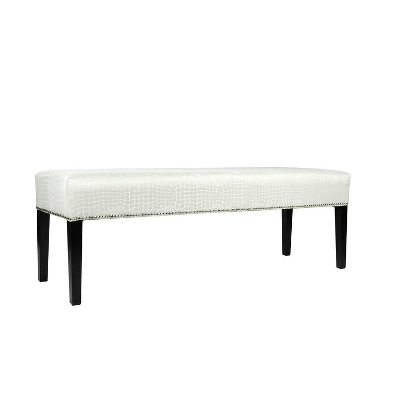MJL Furniture Roxanne Tillie Nail Trim Upholstered Long Bench
