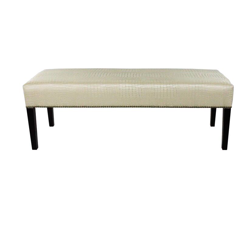 MJL Furniture Roxanne Tillie Nail Trim Upholstered Long Bench