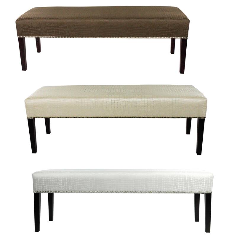 MJL Furniture Roxanne Tillie Nail Trim Upholstered Long Bench