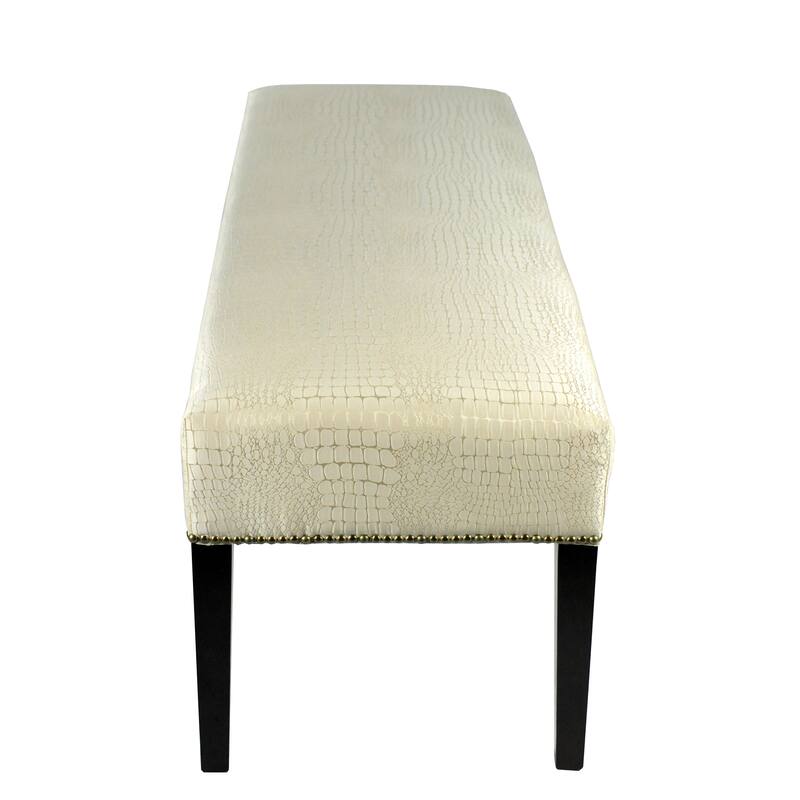 MJL Furniture Roxanne Tillie Nail Trim Upholstered Long Bench