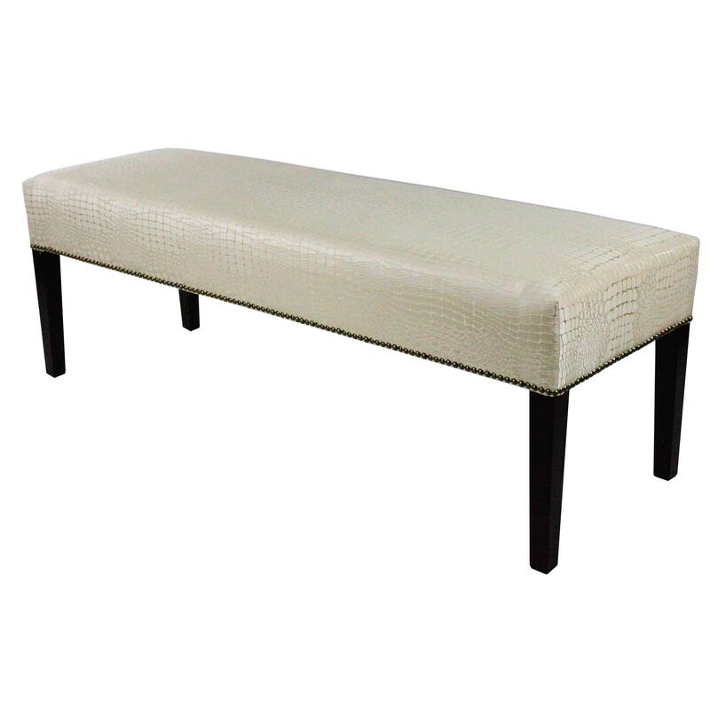 MJL Furniture Roxanne Tillie Nail Trim Upholstered Long Bench