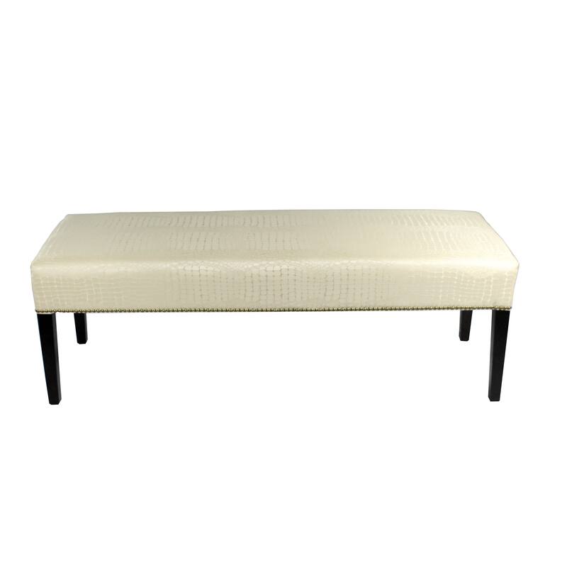 MJL Furniture Roxanne Tillie Nail Trim Upholstered Long Bench