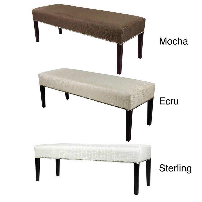 MJL Furniture Roxanne Tillie Nail Trim Upholstered Long Bench