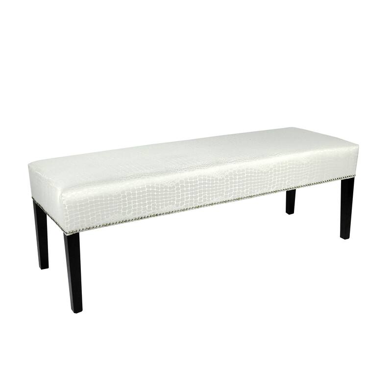 MJL Furniture Roxanne Tillie Nail Trim Upholstered Long Bench