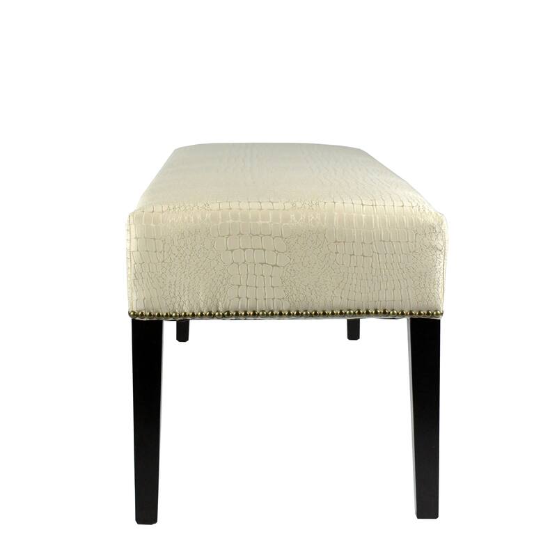 MJL Furniture Roxanne Tillie Nail Trim Upholstered Long Bench