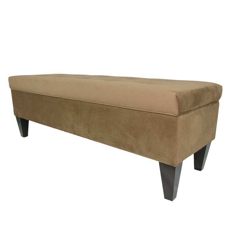 MJL Furniture Brooke 10 Button Tufted ENNIS Long Storage Bench Ottoman