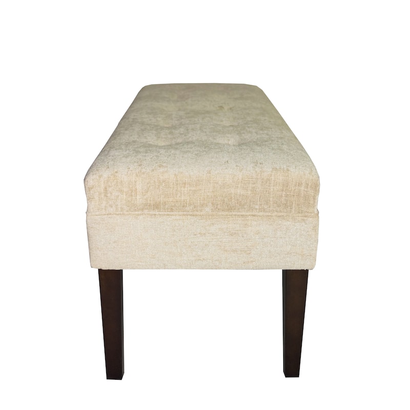 MJL Furniture Kaya Diamond Tufted Atlas Upholstered Long Bench