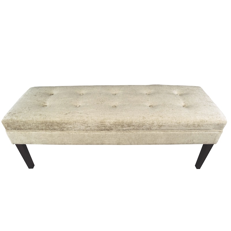 MJL Furniture Kaya Diamond Tufted Atlas Upholstered Long Bench