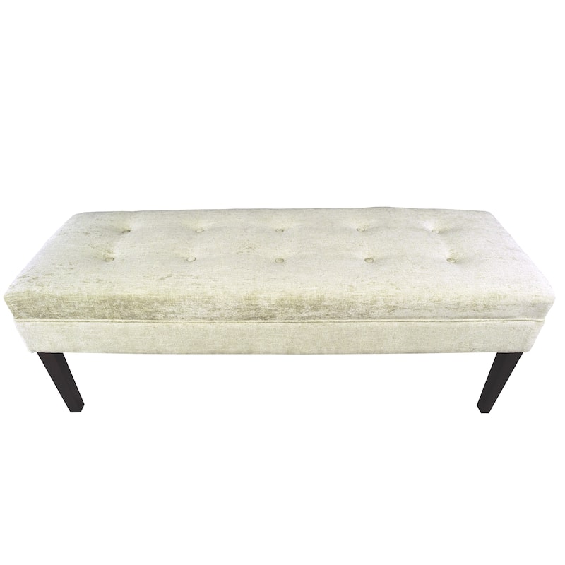 MJL Furniture Kaya Diamond Tufted Atlas Upholstered Long Bench