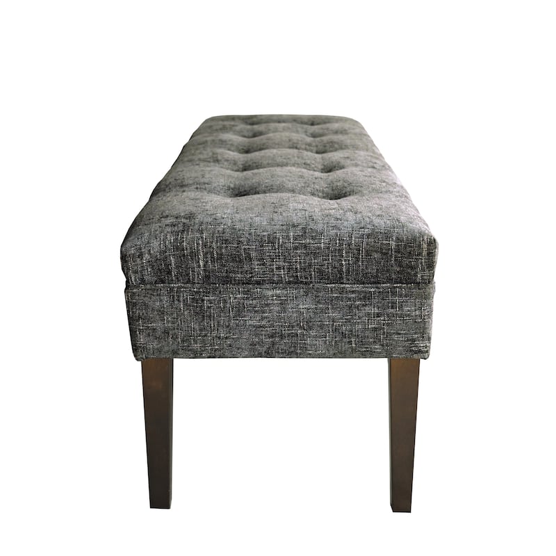 MJL Furniture Kaya Diamond Tufted Atlas Upholstered Long Bench