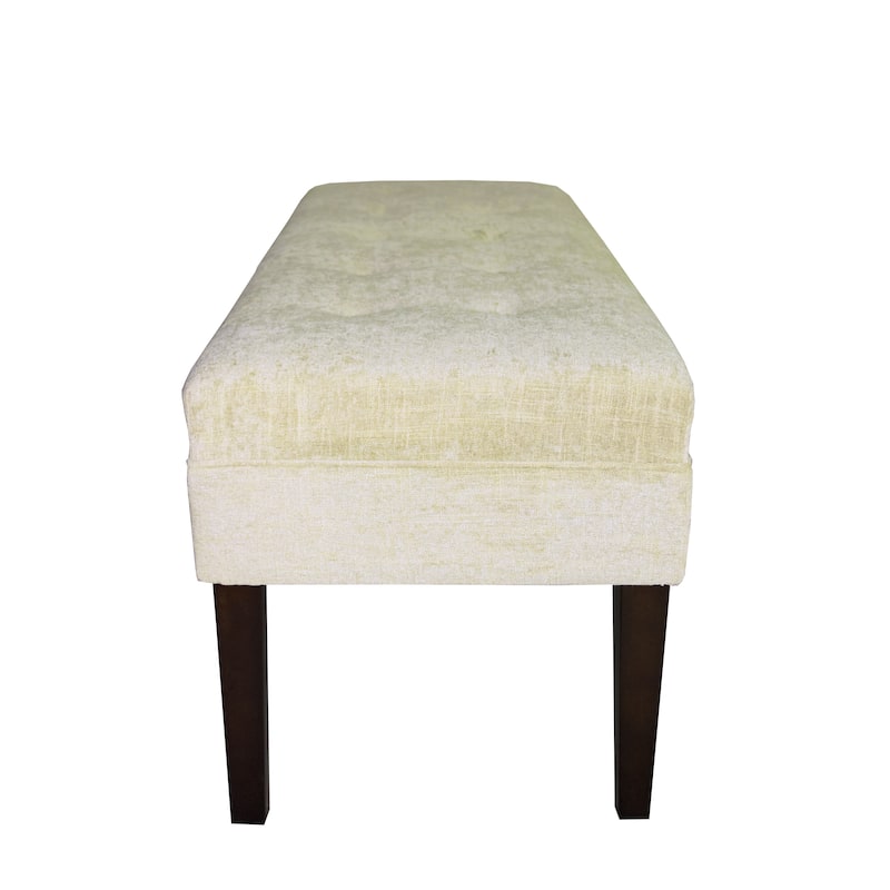 MJL Furniture Kaya Diamond Tufted Atlas Upholstered Long Bench