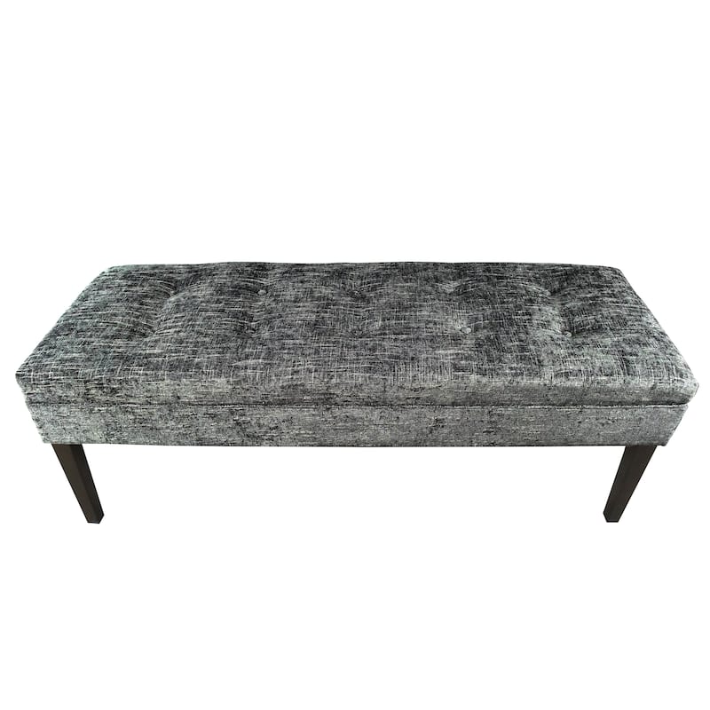 MJL Furniture Kaya Diamond Tufted Atlas Upholstered Long Bench