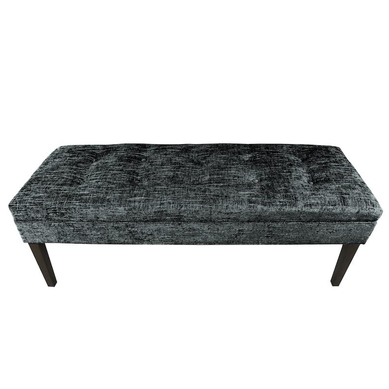 MJL Furniture Kaya Diamond Tufted Atlas Upholstered Long Bench