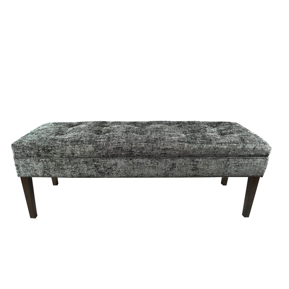 MJL Furniture Kaya Diamond Tufted Atlas Upholstered Long Bench