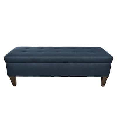 MJL Furniture Brooke 10 Button Tufted Dawson7 Long Storage Bench Ottoman