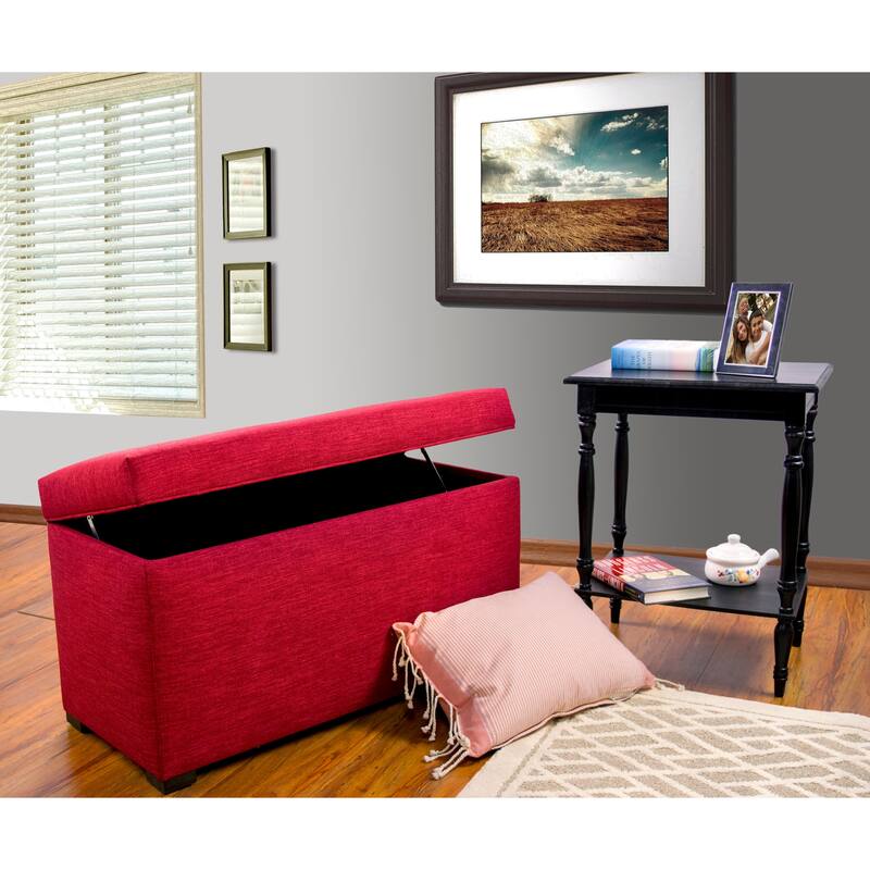 MJL Furniture Angela 8 Button Tufted Key Largo Storage Trunk Bench