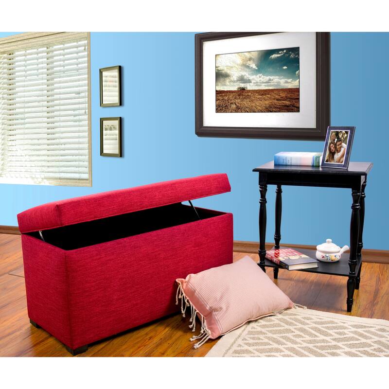 MJL Furniture Angela 8 Button Tufted Key Largo Storage Trunk Bench