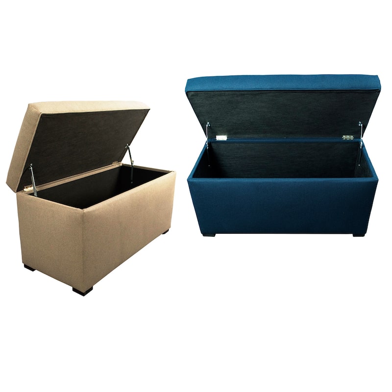 MJL Furniture Angela 8 Button Tufted Dawson7 Storage Trunk Bench