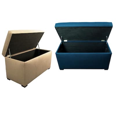MJL Furniture Angela 8 Button Tufted Dawson7 Storage Trunk Bench