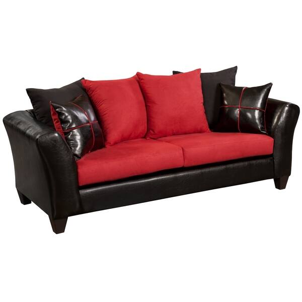 Shop Victory Lane Microfiber Sofa With Flared Arms Raised