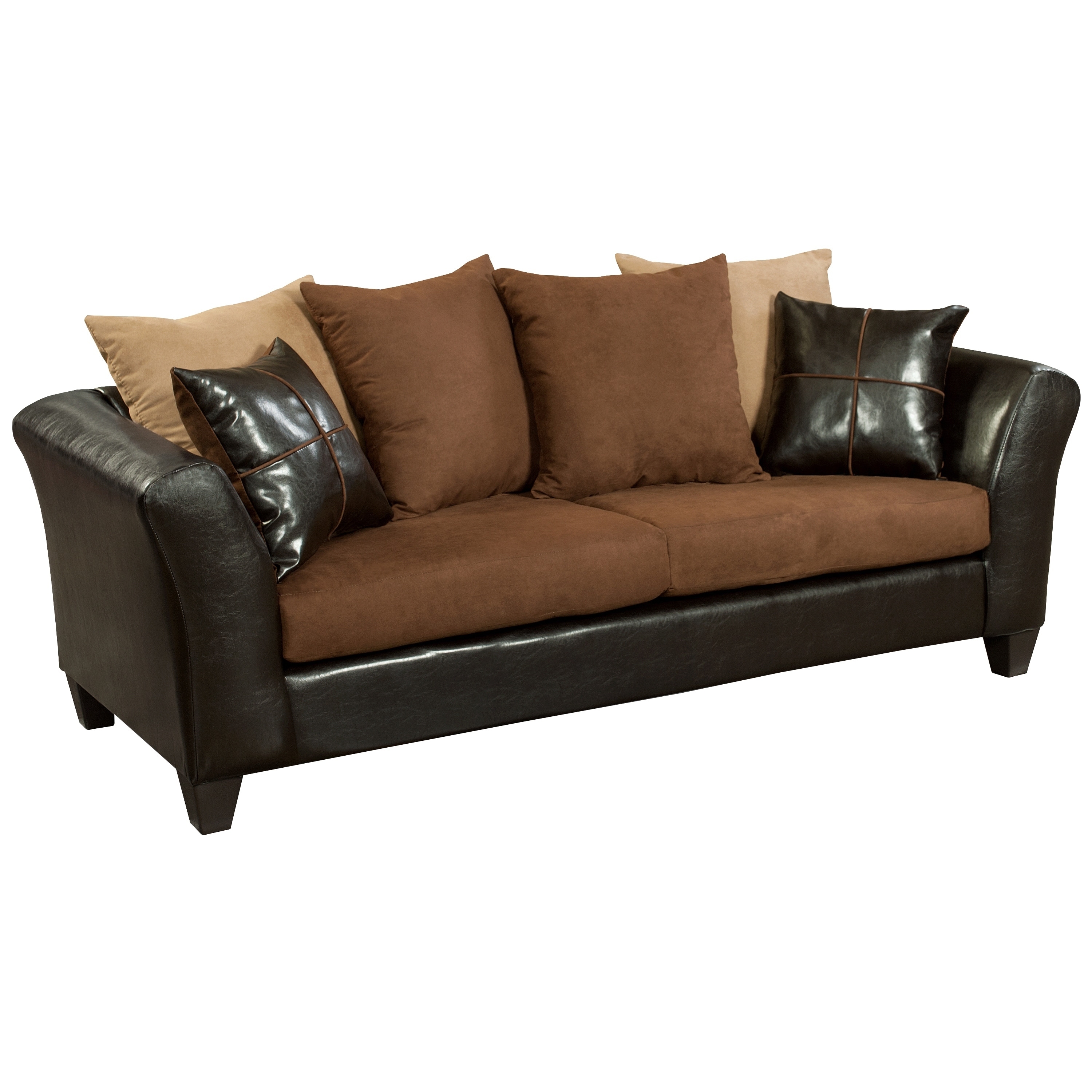 Shop Victory Lane Microfiber Sofa With Flared Arms Raised