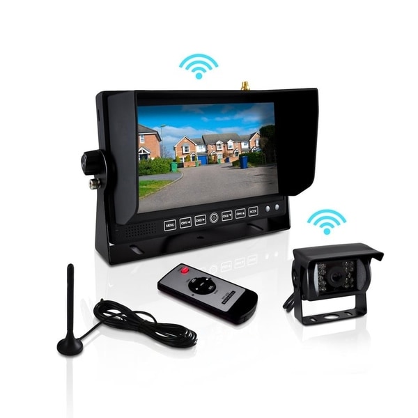 Pyle PLCMTR82WIR Commercial Grade Wireless Weatherproof Rearview Backup Camera and Monitor Video System