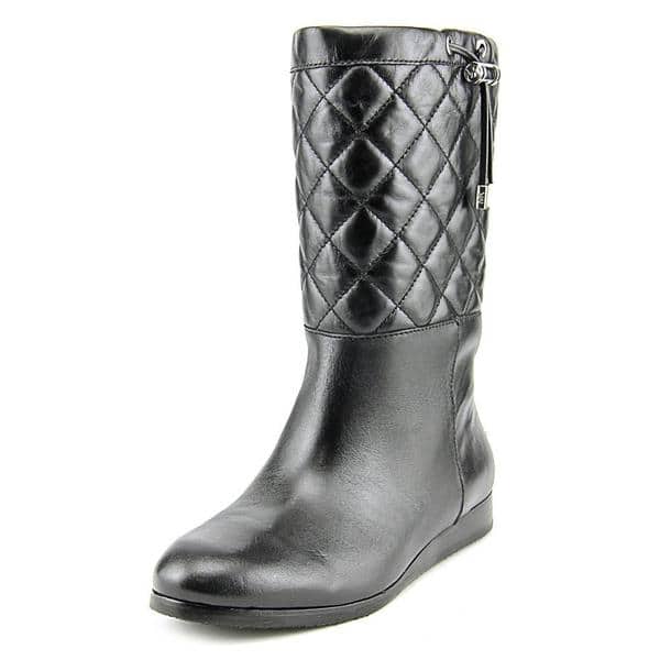 Michael Michael Kors Womenundefineds undefinedLizzie Quilted Mid  Bootundefined Leather Boots (As Is Item) - Overstock - 18720839