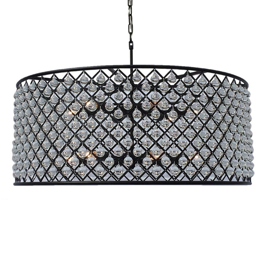 Cassiel Large Black Drum Crystal Chandelier - N/A (Cassiel Drum Chandelier, Large) - Chandeliers For Bedrooms by Overstock.com