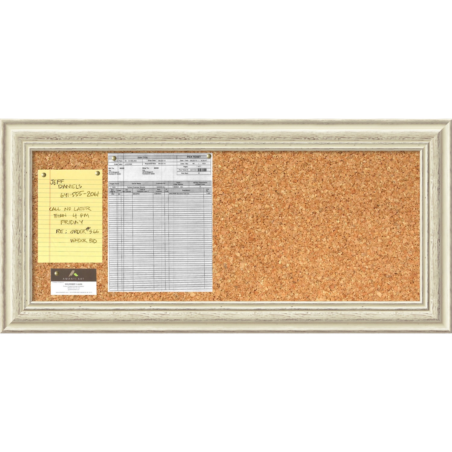 Shop 'Country Whitewash Cork Board Panel' Message Board 34 x 16inch