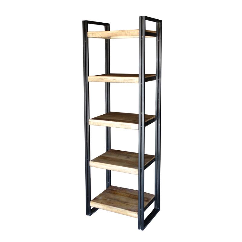 Handmade Reclaimed Wood and Metal Bookcase (India) - 71" x 23.75" x 15.75"