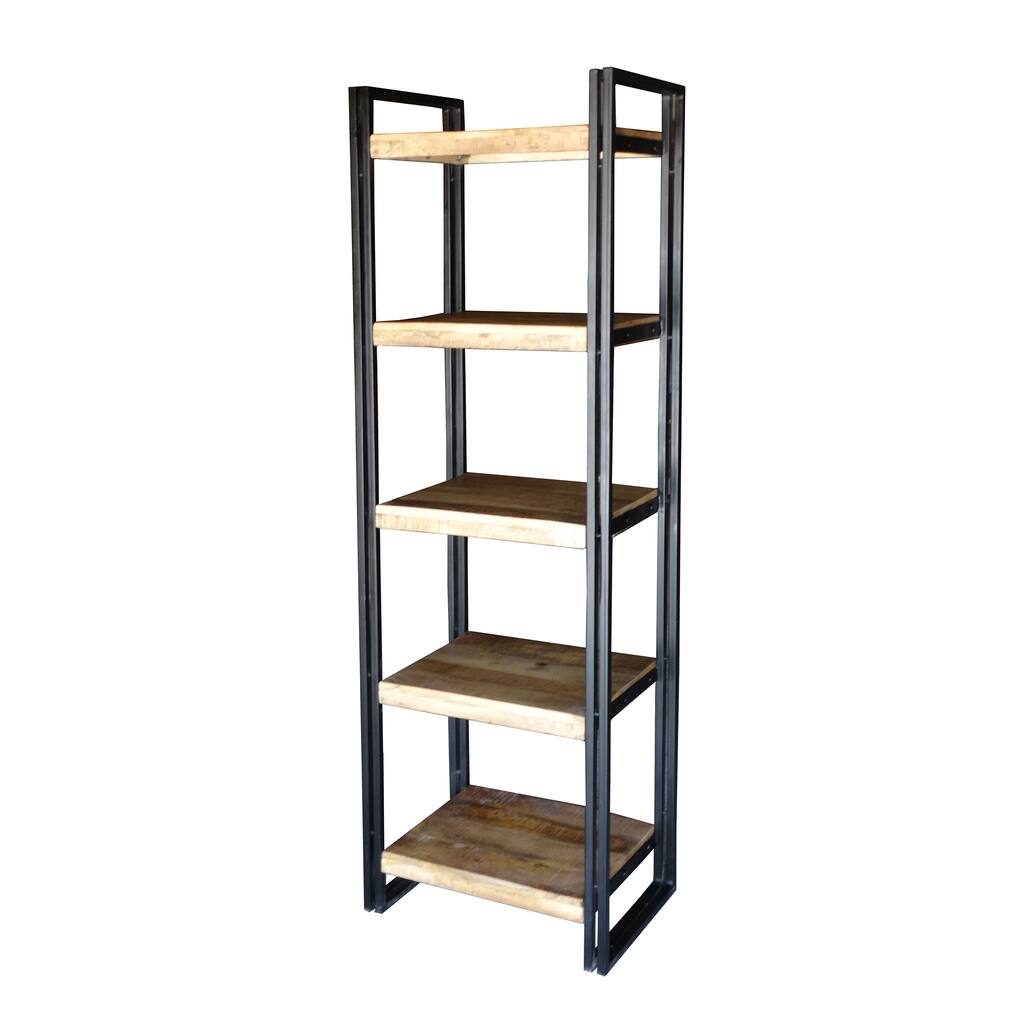 Handmade Reclaimed Wood and Metal Bookcase (India) - 71" x 23.75" x 15.75"