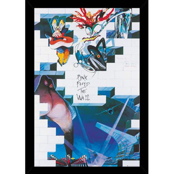 slide 1 of 1, Pink Floyd The Wall Print (24-inch x 36-inch) with Traditional Black Wood Frame