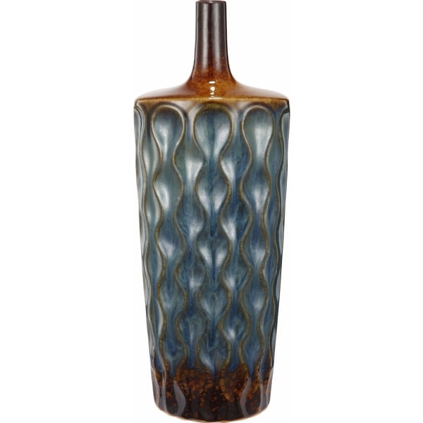 Blue/ Brown Textured Ceramic Vase