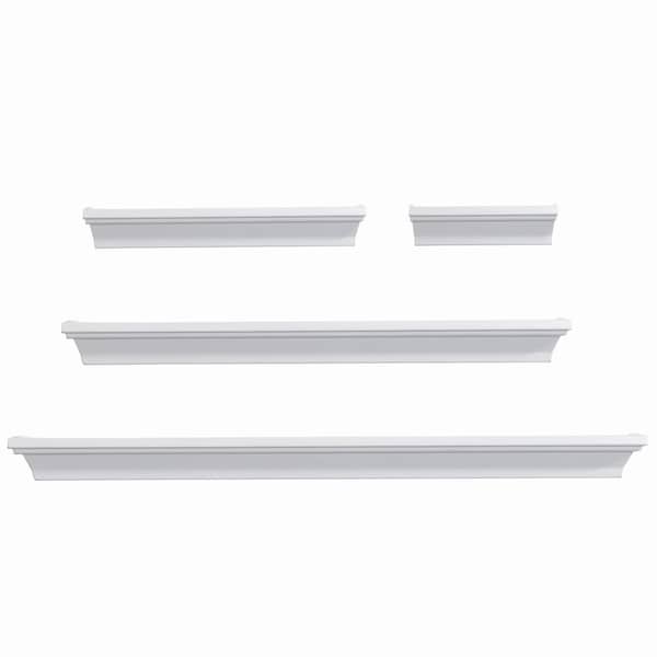 Shop Melannco White Wall Shelves (Set of 4) Overstock 11325522