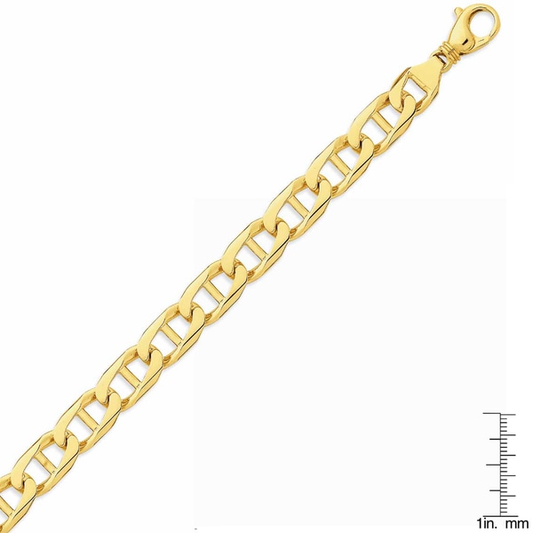 Beautiful Yellow gold 14K 14k 9in Polished Anchor Link Anklet