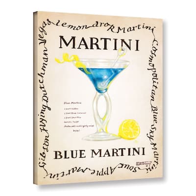 ArtWall Janet Kruskamp's Blue Martini, Gallery Wrapped Canvas