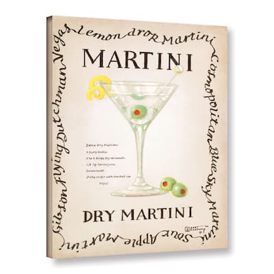 ArtWall Janet Kruskamp's Dry Martini, Gallery Wrapped Canvas