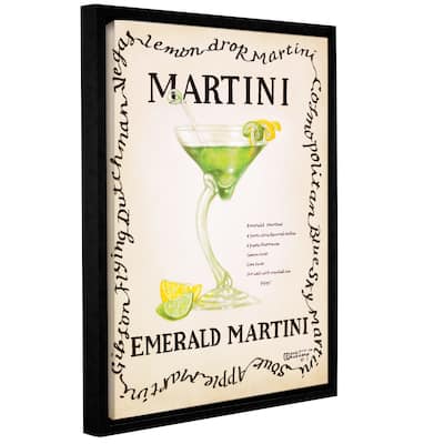 ArtWall Janet Kruskamp's Emerald Martini, Gallery Wrapped Floater-framed Canvas