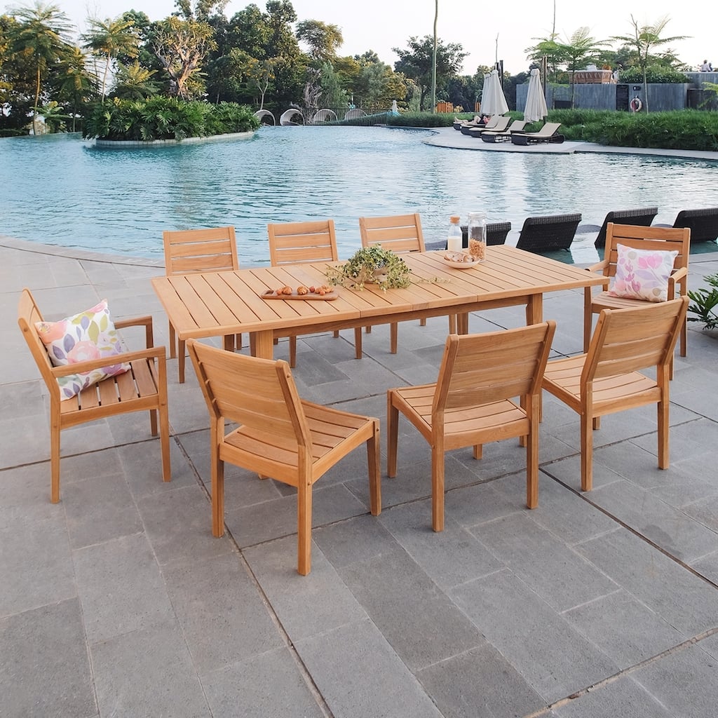 Cambridge Casual Andrea Teak 9-piece Extendable Table Dining Set