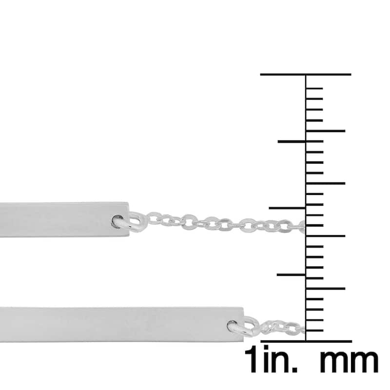 Argento Italia Sterling Silver Bar Layered Lariat Necklace