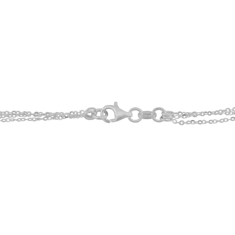 Argento Italia Sterling Silver Bar Layered Lariat Necklace