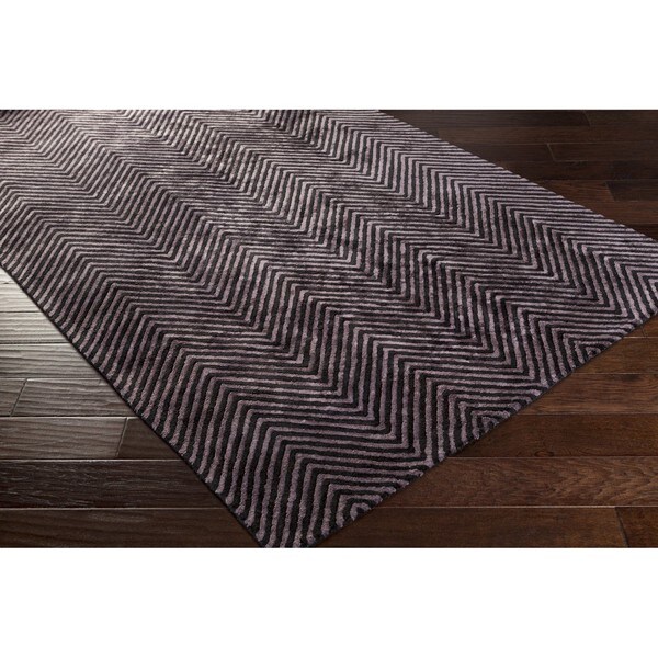 Hand-Woven Halifax Chevron Viscose Area Rug