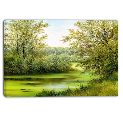 Designart - Green Summer Landscape Canvas Wall Art Print