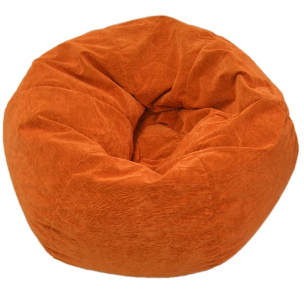 Gold Medal Sueded Corduroy Jumbo Orange Bean Bag Chair - Free Shipping