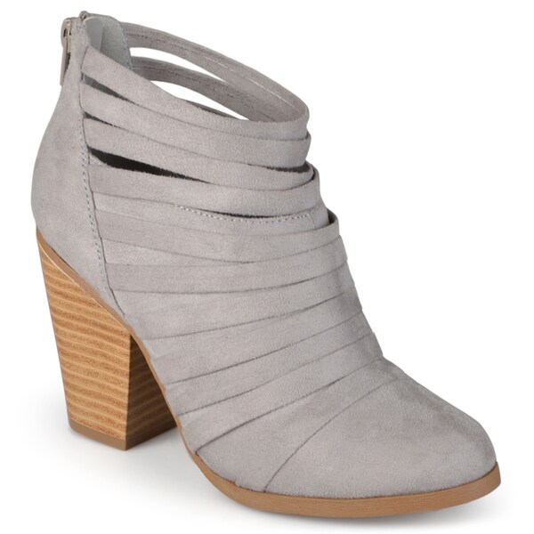 Womens Faux Suede Strappy Ankle Booties Womens Faux Suede Strappy Ankle Booties