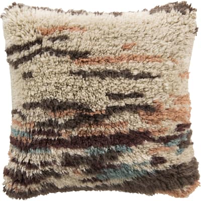 Decorative Wool Wilson 22-inch Poly or Feather Down Filled Throw Pillow