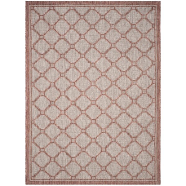 Safavieh Indoor/ Outdoor Courtyard Natural/ Black Rug - 9' x 12'