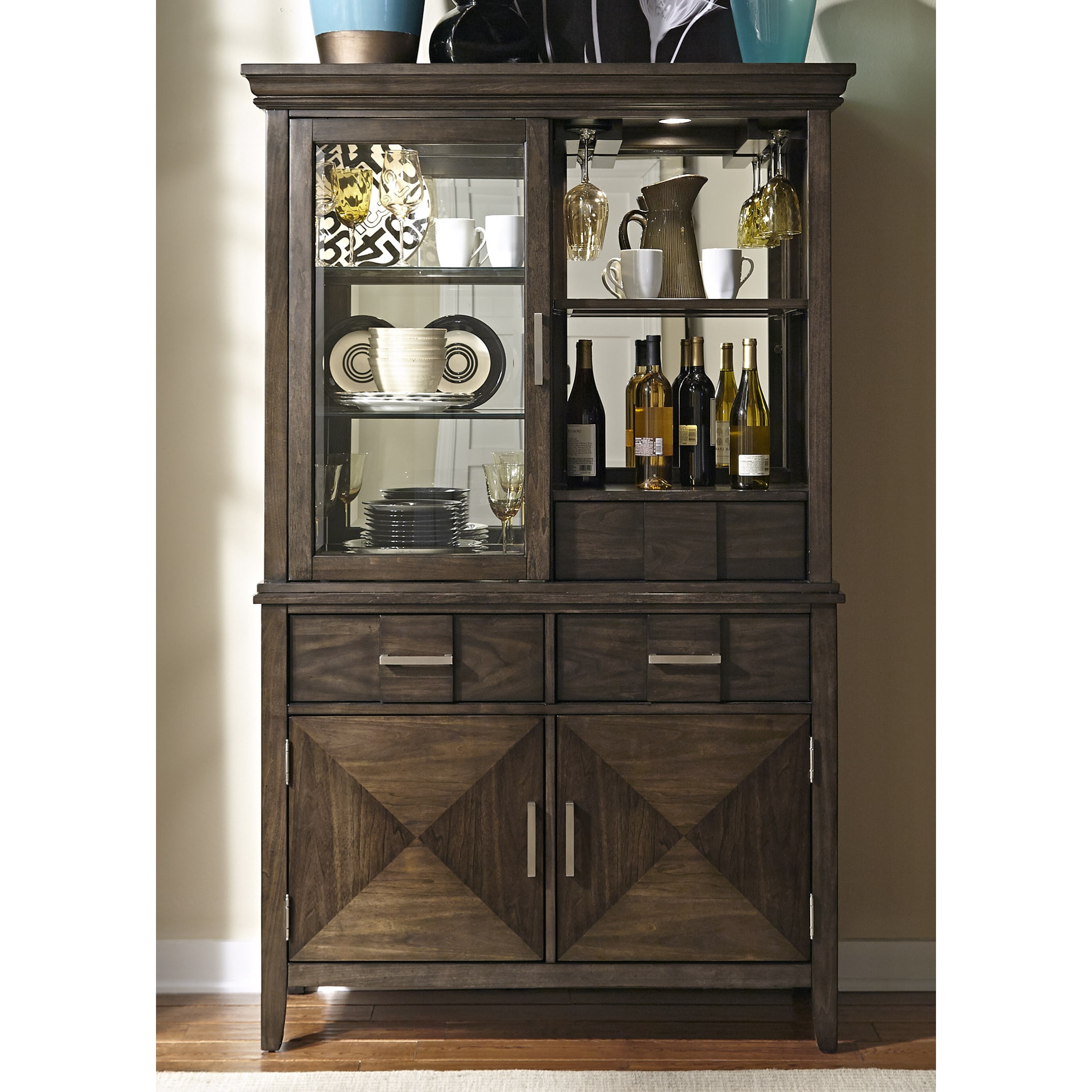Shop Liberty Patterson Espresso Cottage Casual Buffet And Hutch